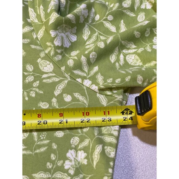 Style & Co. Womens Plus Size 4X Essential Elbow Sleeve Tee Green Floral Cotton - Picture 6 of 9